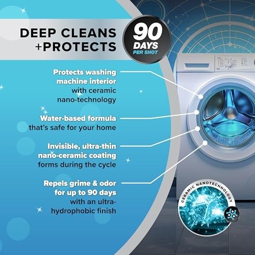 4-IN-1 Washing Machine Cleaner – 90 Days Odor & Grime Protection, 4-Pack