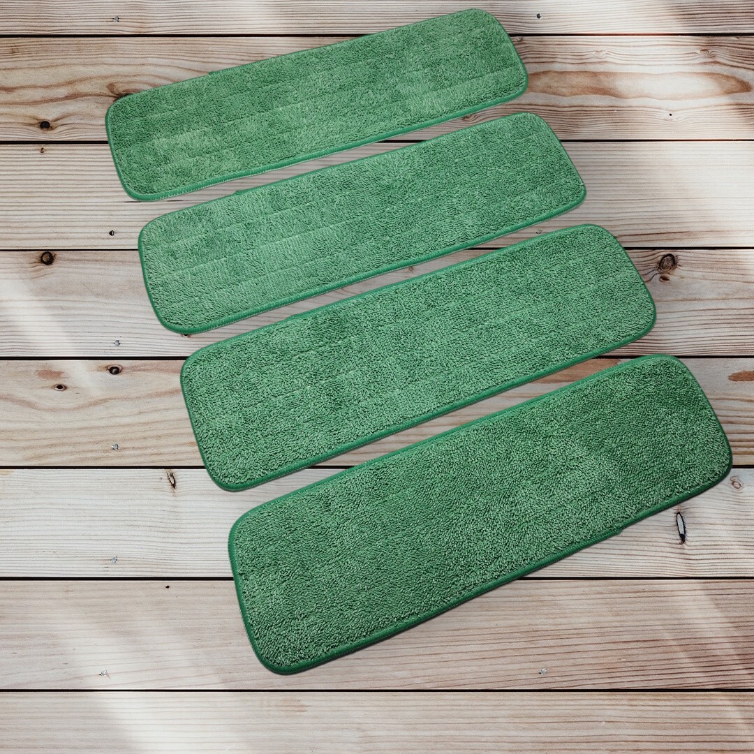 Microfiber Mop pads Cleaning 18″ x 5.25″ PROFESSIONAL Washable 500 times pack 4