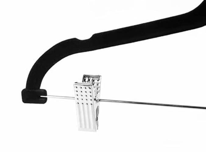 MANZOO Velvet Pants Skirt Hangers with Clips -Black Assorted Sizes , Colors