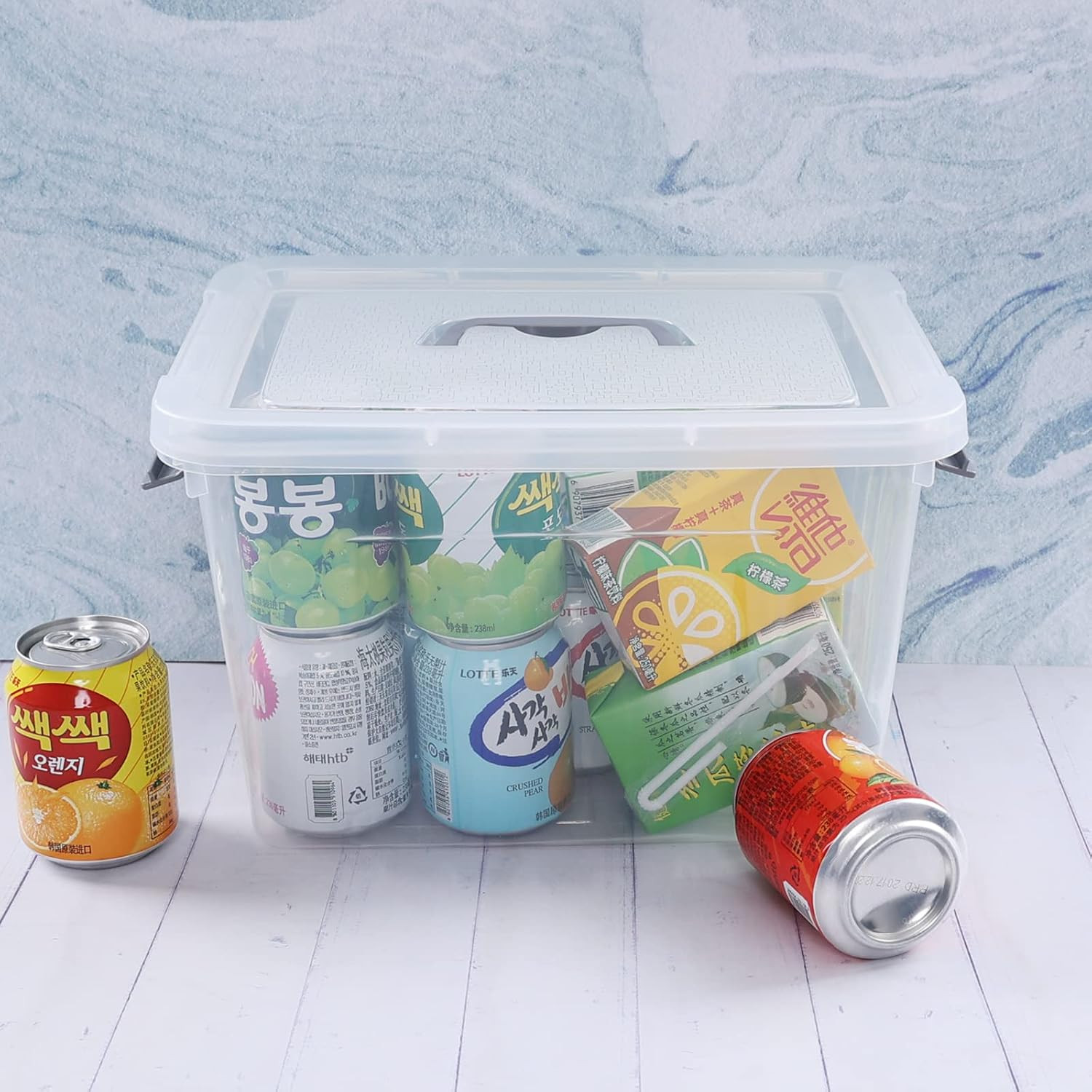 Clear 12 Qt Storage Container with Lid & Handle, Latching Box, 1 Pack