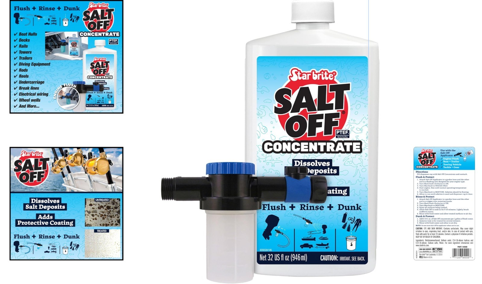 Comprehensive 32 OZ Salt Off Concentrate Kit for Marine Maintenance & Protection