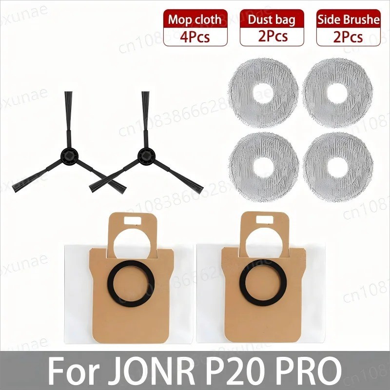 Robot Vacuum Accessories Side Brush HEPA Filter Mop Cloth Dust Bag JONR P20 Pro