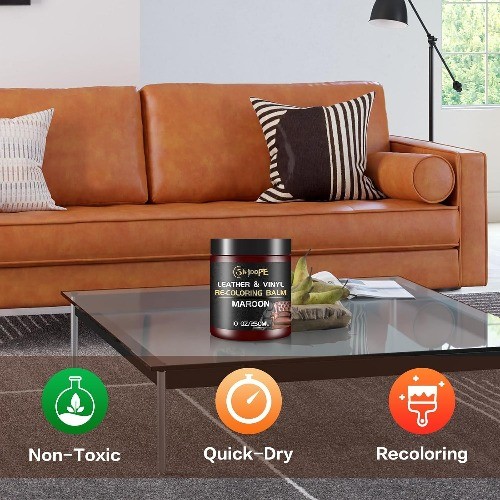 Leather Recoloring Balm, Leather Repair Kit for Furniture, Leath Color: maroon