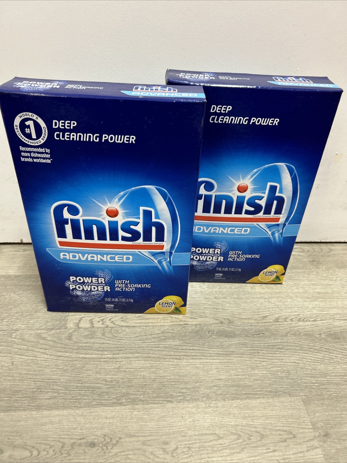 2 Finish Powder Dishwasher Advanced Detergent, Lemon Fresh Scent, 75 Oz