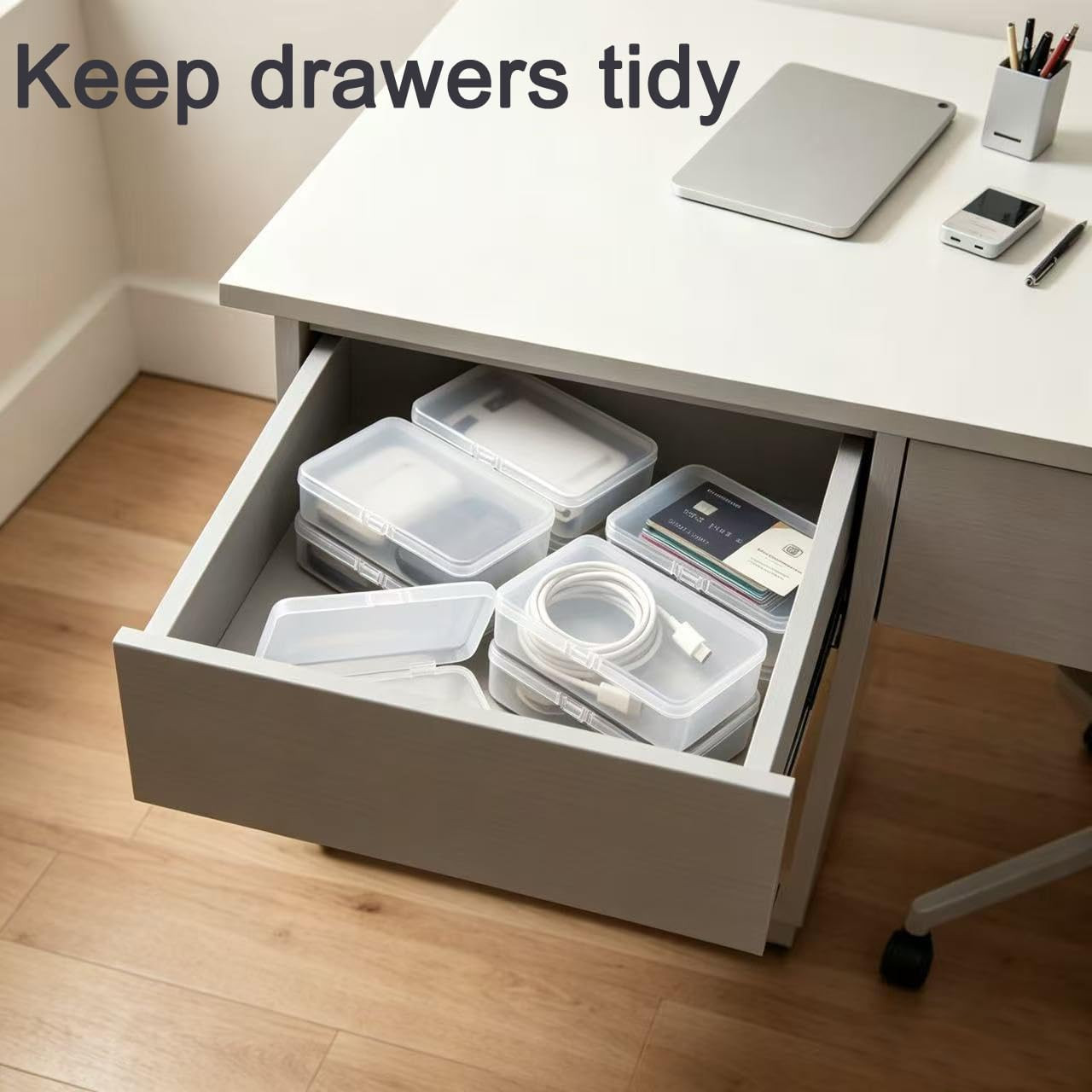 Small Plastic Boxes with Lids, 8Pcs, 3.9 X 2.7 X 1 Inches | Mini Plastic Cases,