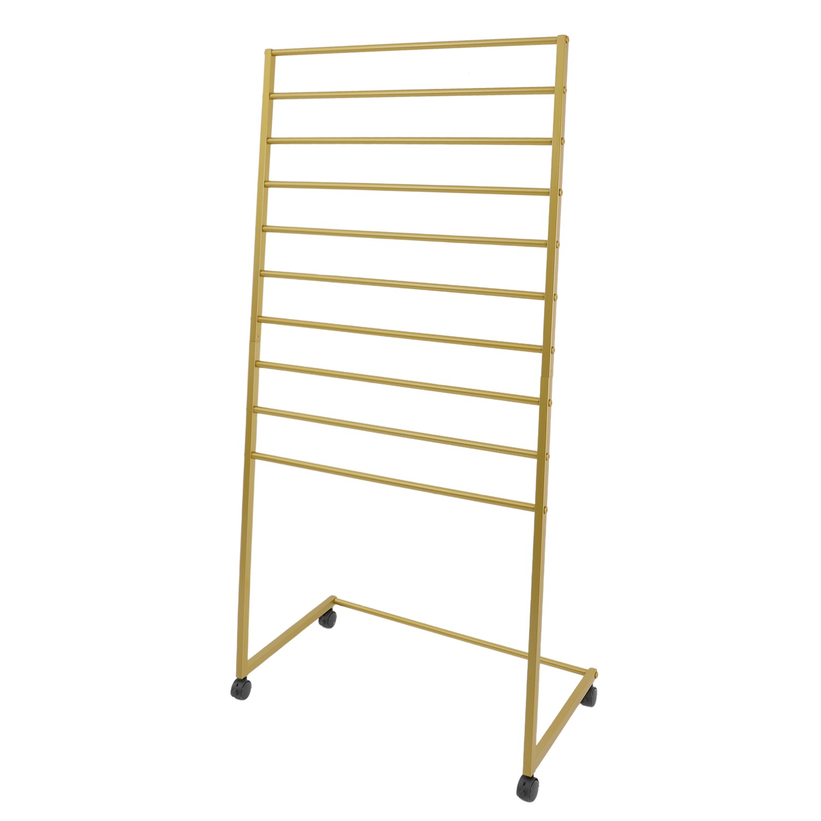 10 Tier Scarf Display Stand Metal Scarf Holder Organizer Rack w/ Wheels 80*40cm