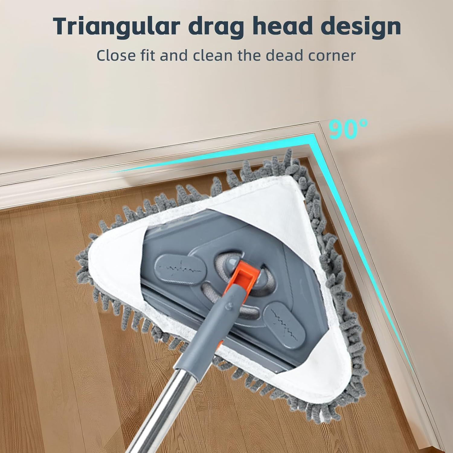 Long Handle Wall Mop & Baseboard Cleaner – Multi-Surface Dusting Tool for Walls,