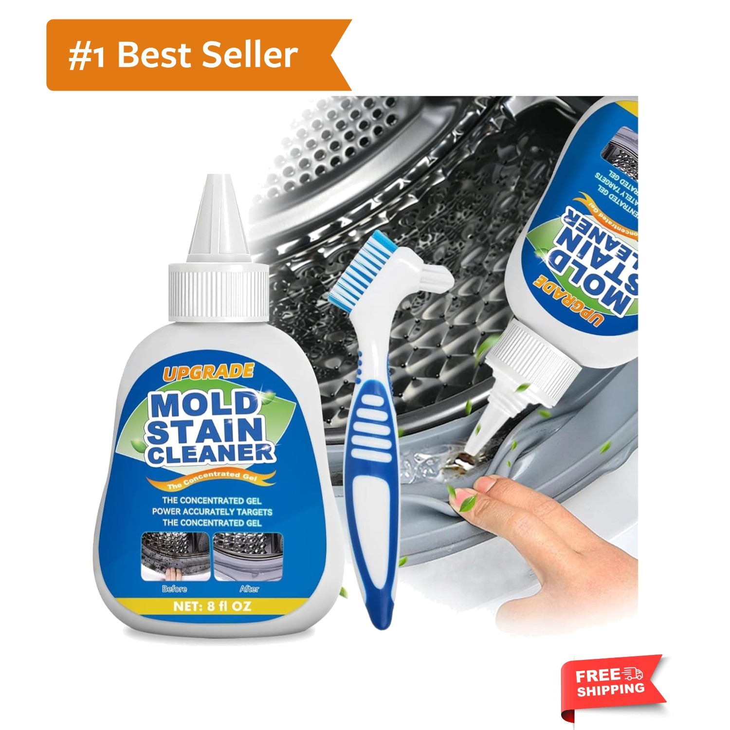 Mold Stain Cleaner Gel, 8 Fl Oz Household Washing Machine Cleaner for Front L…