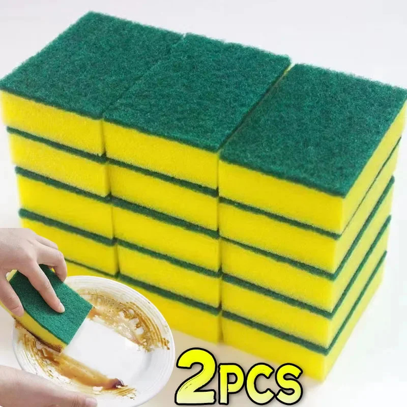 100/1Pcs Kitchen Dishwashing Sponge Soft Absorbent Clean Rub Pot Rust Scouring P