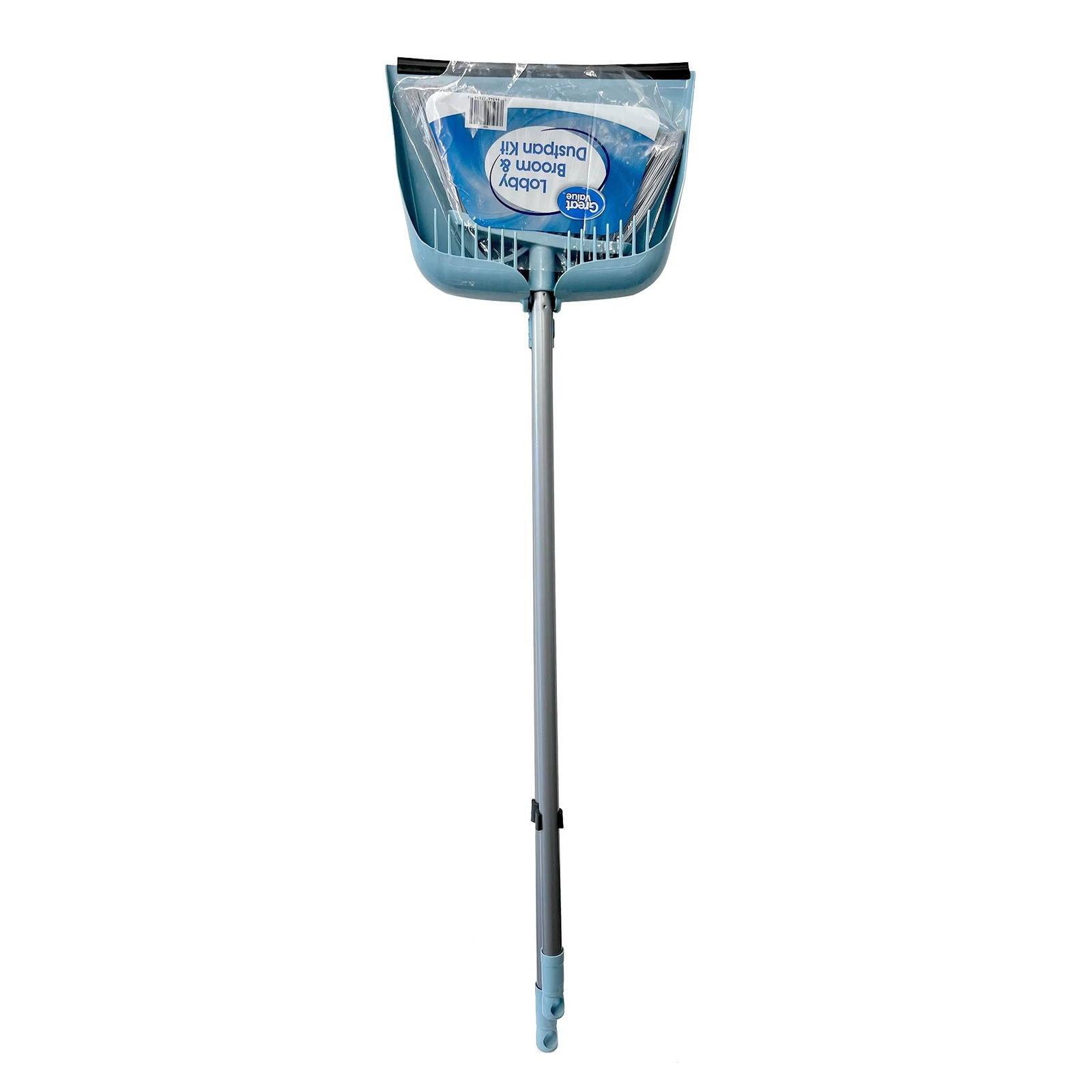 Lobby Broom and Dustpan Set, 2.75″ x 11.81″ x 41″, Blue