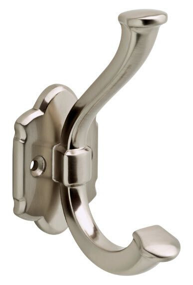 (5 Pack) Brainerd Satin Nickel Garment Hook 4-1/4 inch Elegance Hook B27746J-SN-