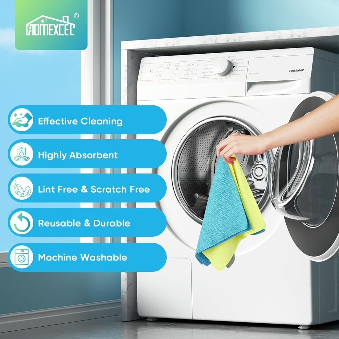 Versatile 20 Pack Microfiber Cleaning Rags – Lint-Free and Quick-Dry, 11.5×11.5