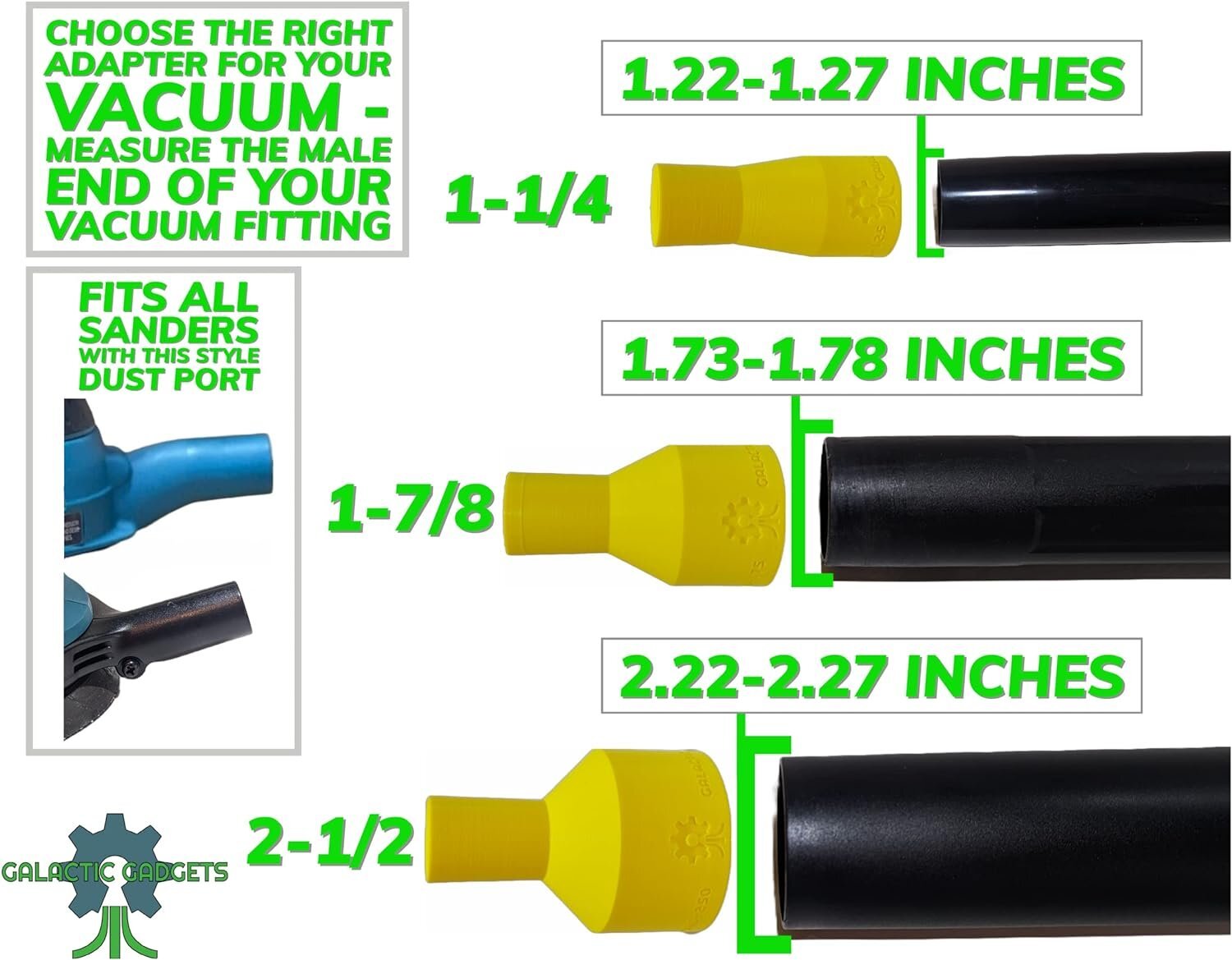 Vacuum Adapter for Makita Sanders – Multiple Sizes – Dust Collection -…