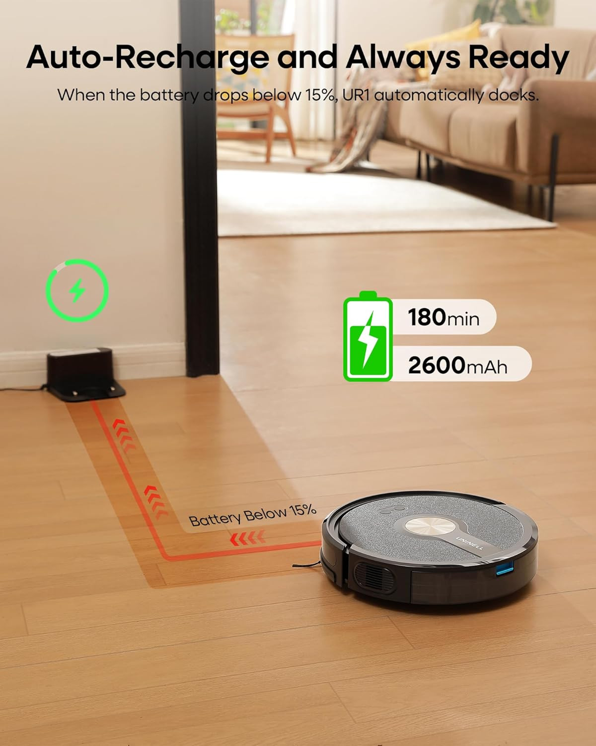 5000Pa Robot Vacuum & Mop Combo, 180 Min Runtime, App/Alexa Control