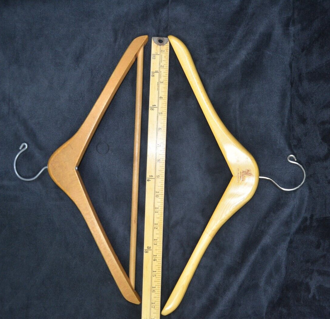 7 Vintage Wooden Suit Shirt Coat Hangers – Maas & unbranded