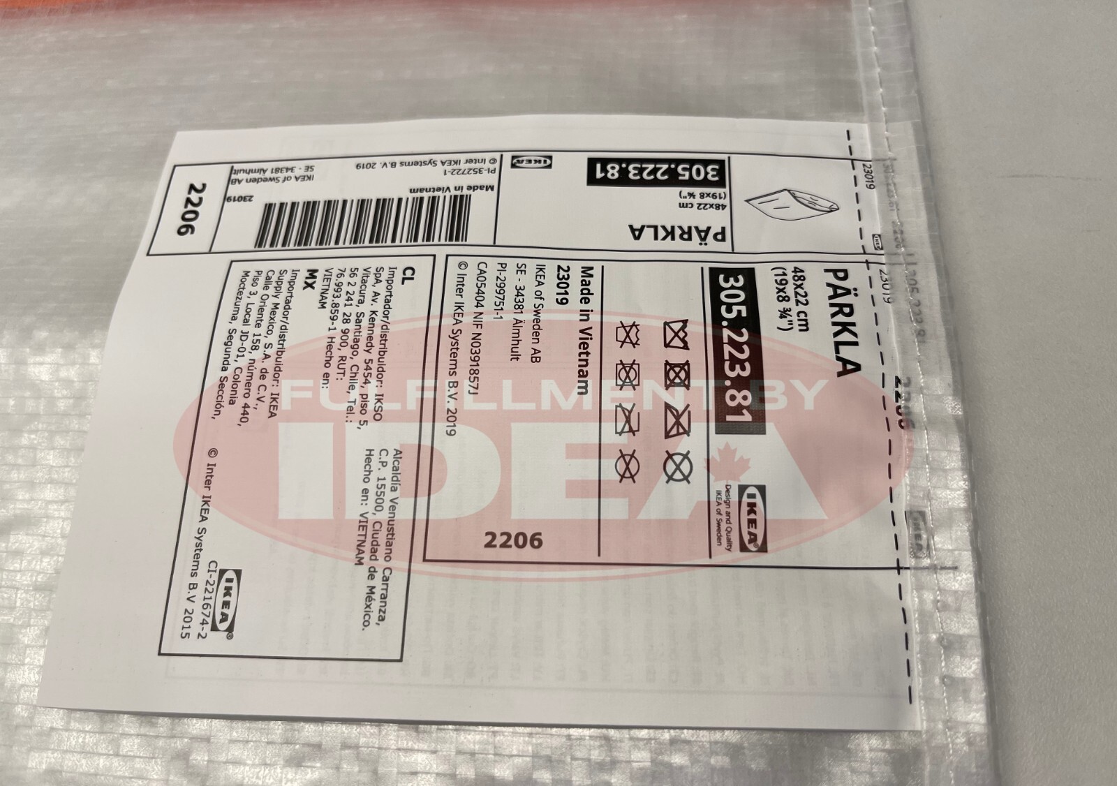 Brand New IKEA PARKLA White Storage Case Shoe Bag 48×22 cm (19×8 ¾ “) 305.223.81