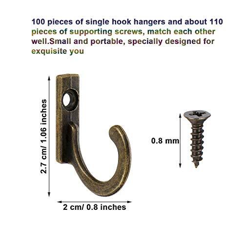 100 Pieces Key Hooks Jewelry Small Hooks Key Hanging Small Hooks Wall Mounted…