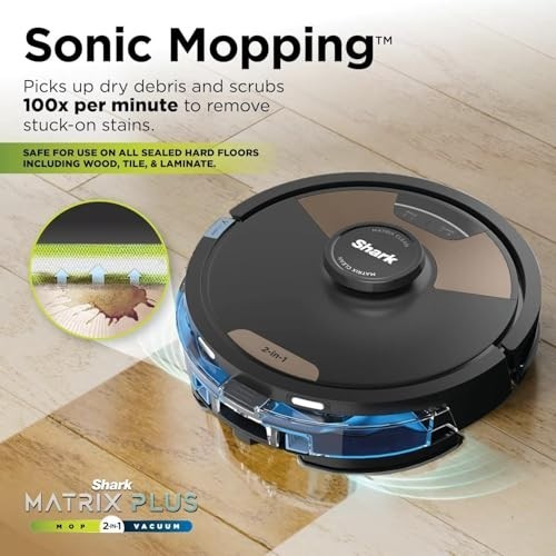 Shark Matrix Plus 2-in-1 Robot Vacuum & Sonic Mop, Home Mapping, HEPA Bagless