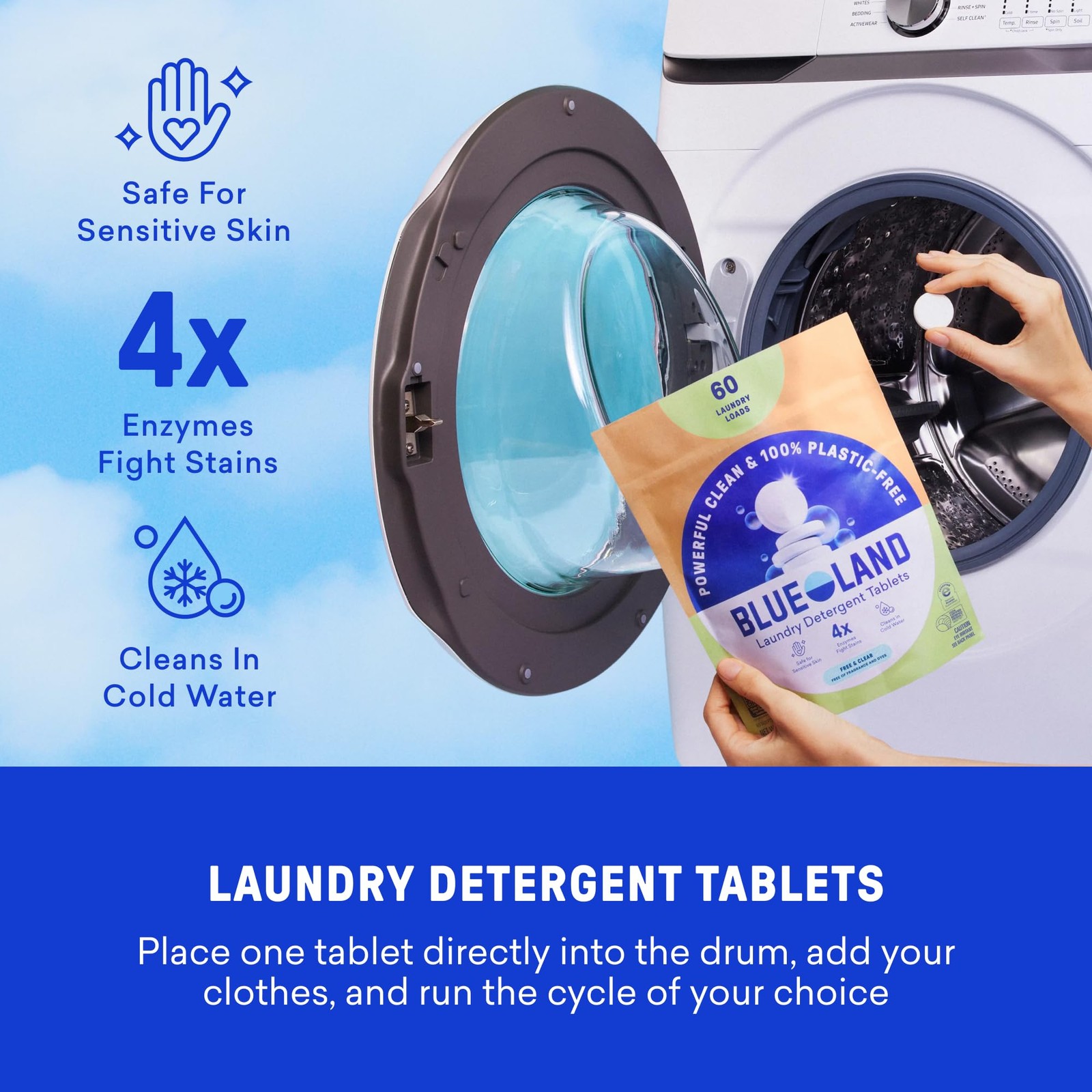 BLUELAND Laundry Essentials Kit, Free & Clear 66 Count (Pack of 1)