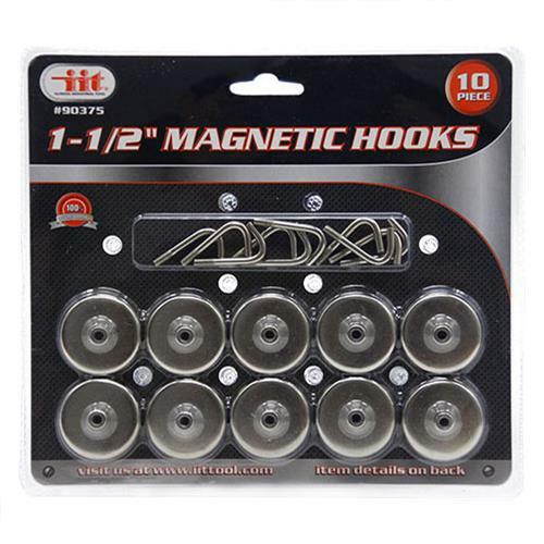 IIT 10pc 1-1/2″ Magnetic Hooks Refrigerator Shop Organization 8 LBS Set 90375