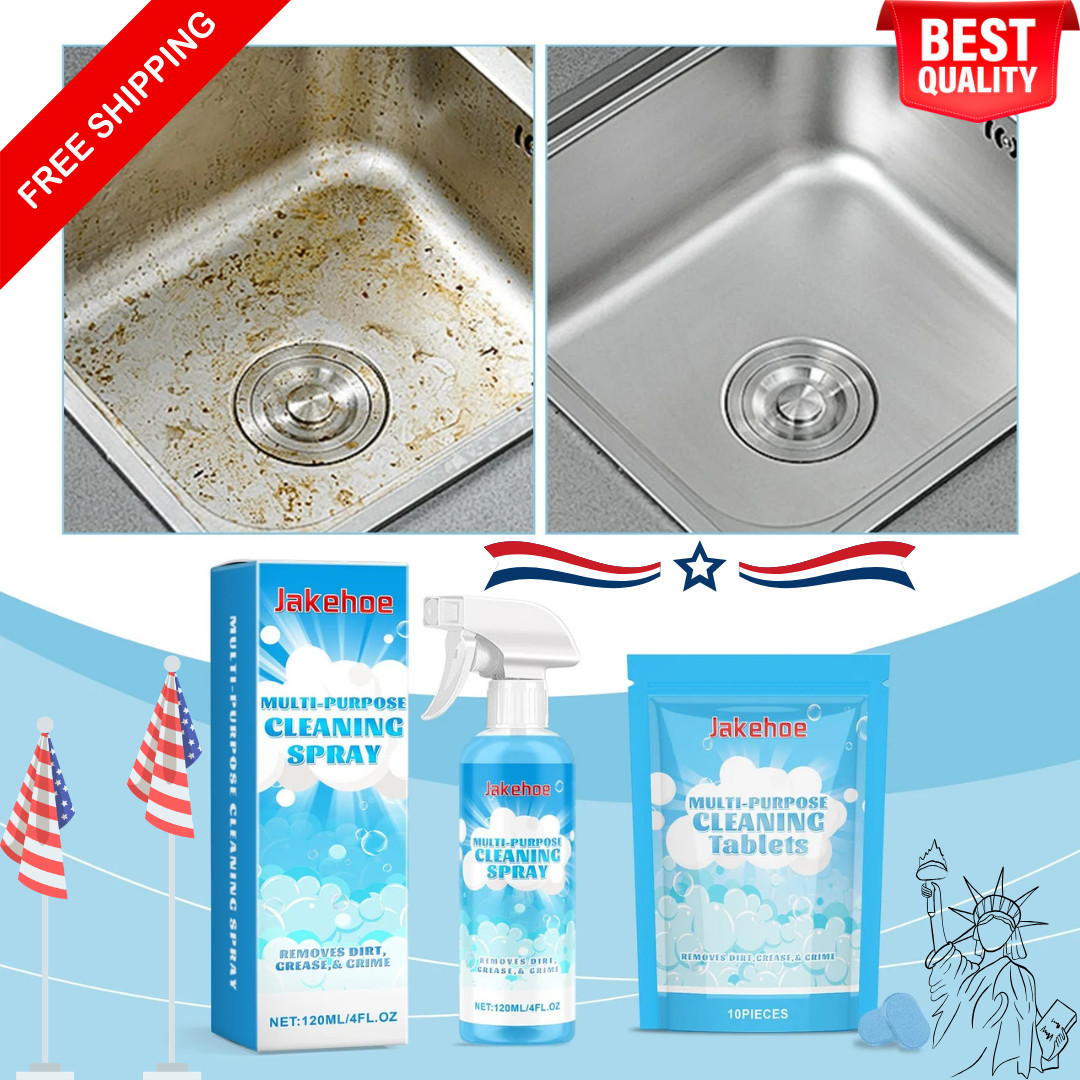 Multi Purpose Cleaning Spray & Tablets Kit Kitchen Bathroom Wall Cleaner Set
