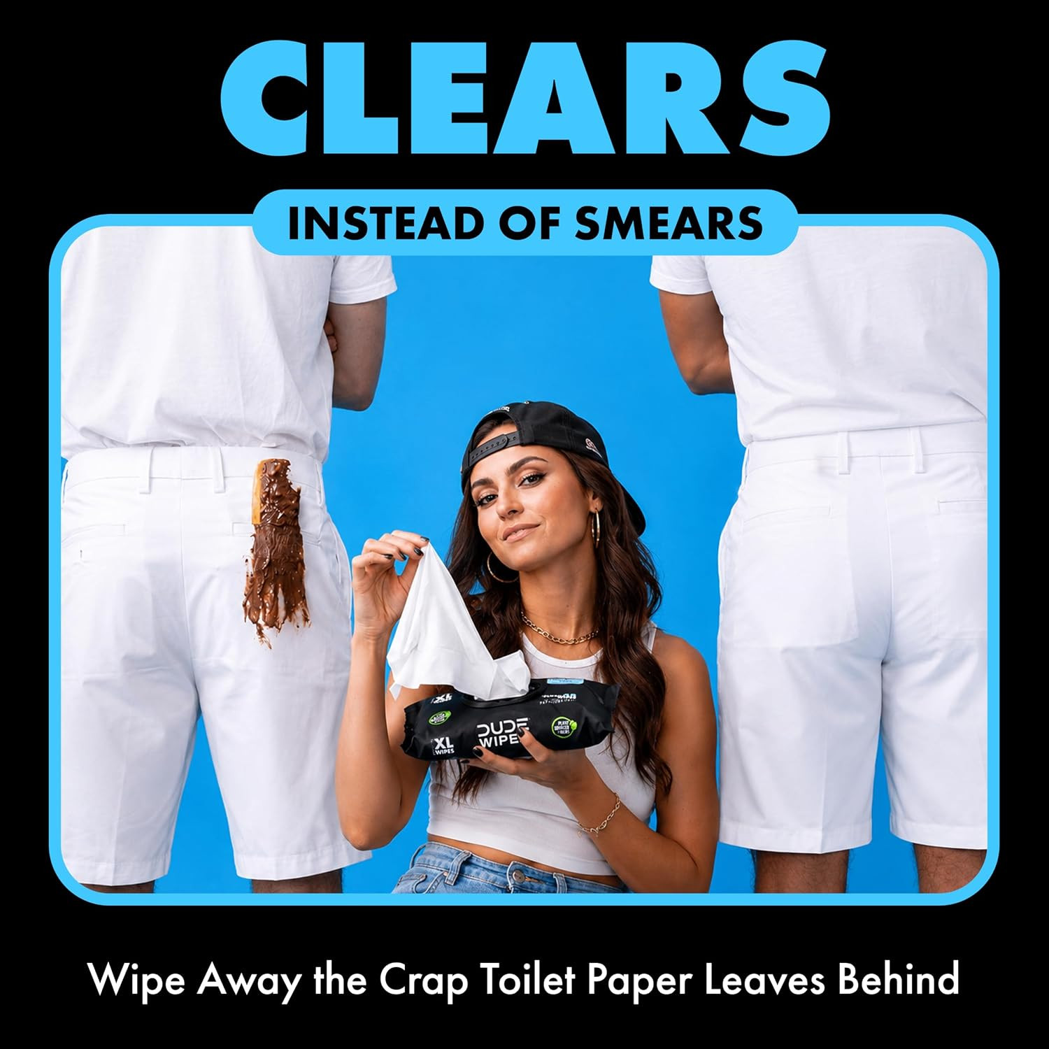 DUDE Flushable Wipes Unscented Adult Wet Wipes Sensitive Skin 6 Pack 288 Count