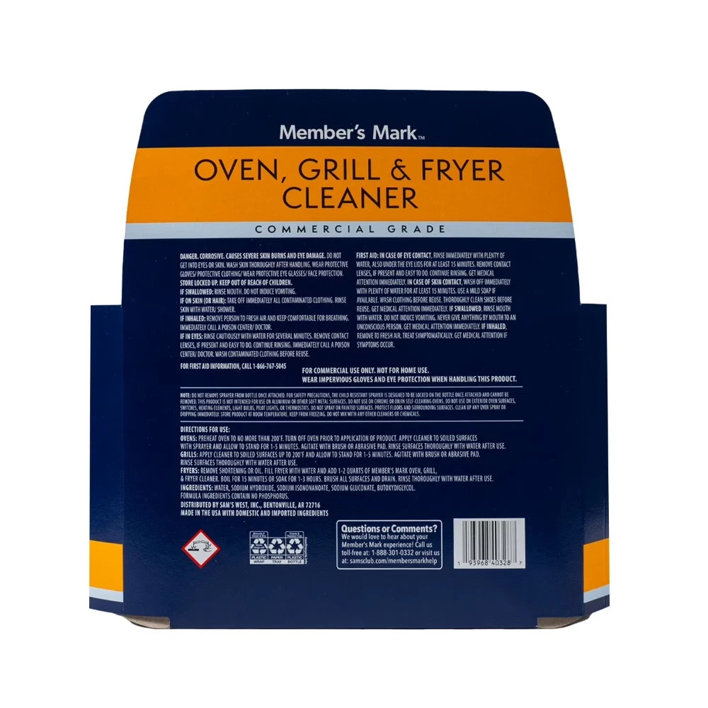 Member’s Mark Commercial Oven Grill and Fryer Surface Cleaner, 32 Oz – 3 Pack