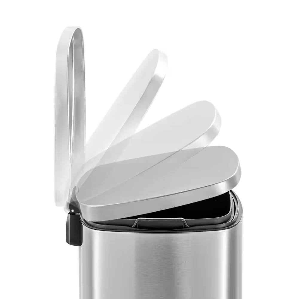 13 Gal. Stainless Steel Kitchen Trashcan, Step-On, Rectangle