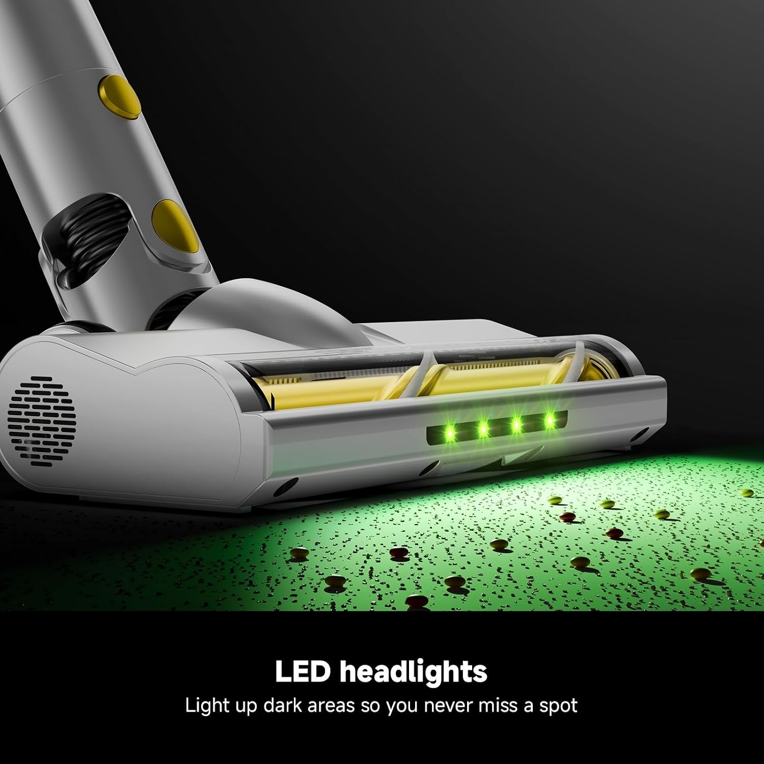 Vacuum Cleaner for Home,Vacuum with Rechargeable Battery, Green Light Yellow