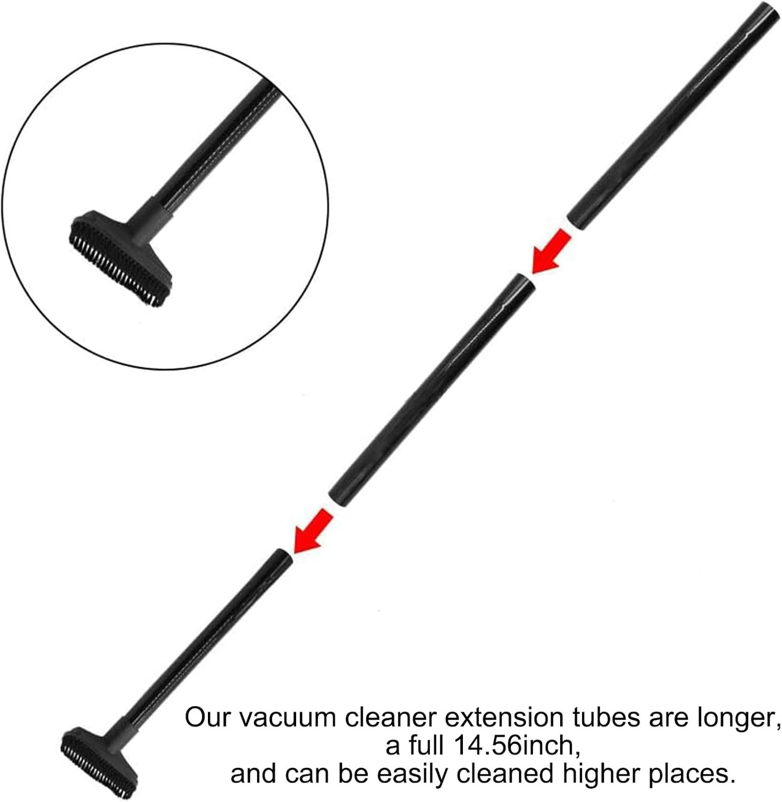 Vacuum Extension Wand Set 15 Inch Plastic Handles for Shop Vac Wet Dry Vacuum