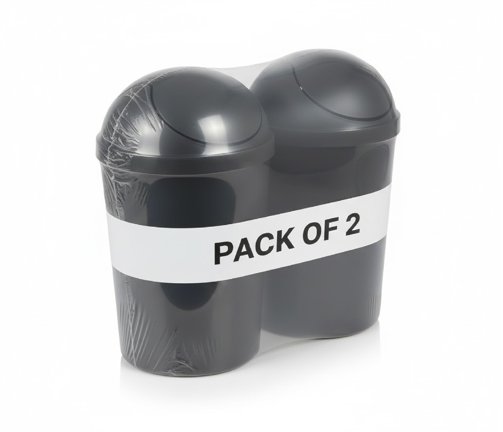 ( 2 pack )3 Gallon Trash Can Kitchen Waste Garbage Plastic Round Swing Top Black