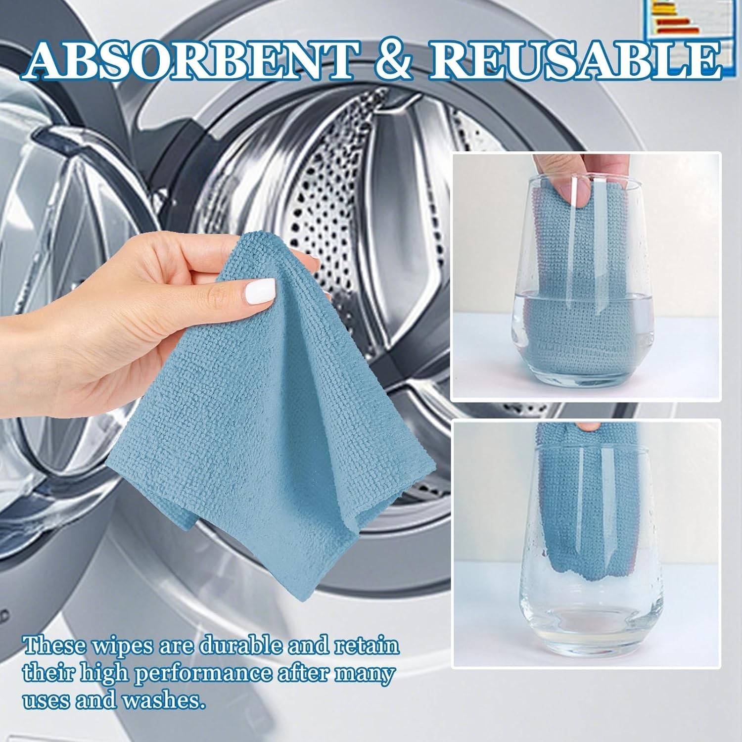 50PCS Microfiber Cleaning Cloth Roll, 10″×10″ Tear Away Microfiber Towels, Re…