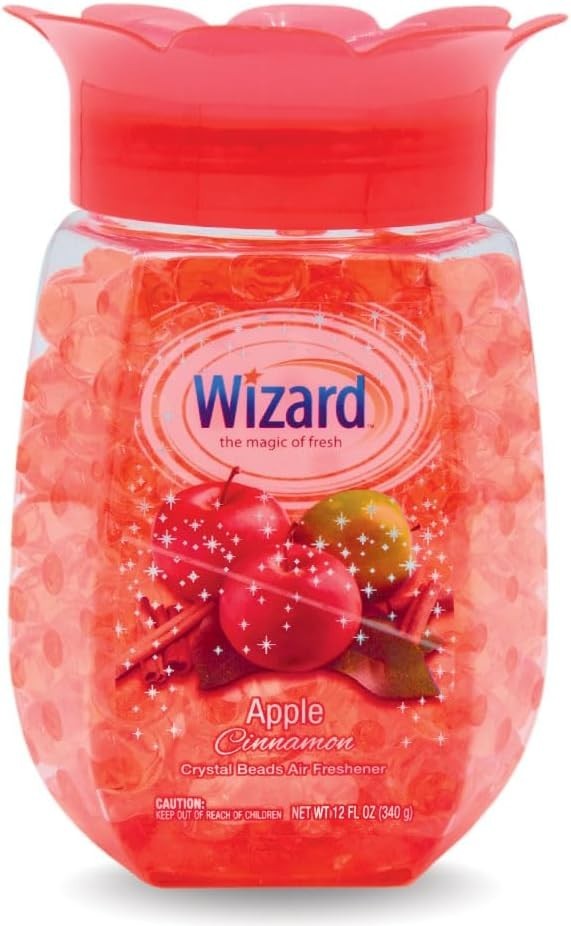 PACK OF 12 – WIZARD Odor Eliminator Gel Beads (12 oz each) – Apple Cinnamon