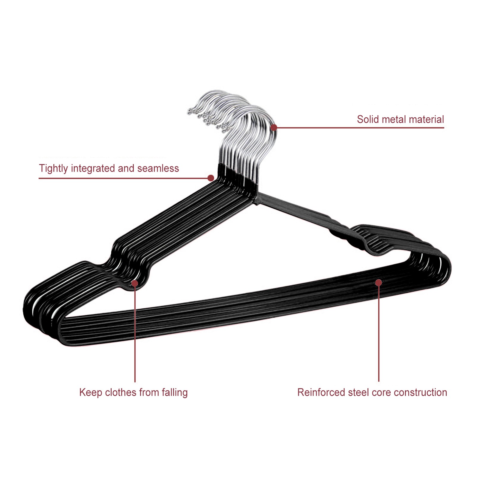 20-80Pcs Metal Wire Clothes Hangers 16″ Space Saving Shirt Coat Hanger Non-Slip