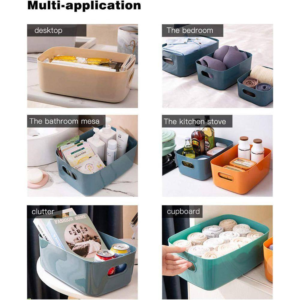 Multi-Colored 7.8 In. X 2.7 In. Plastic Storage Organize Decorative Basket 7-Pie