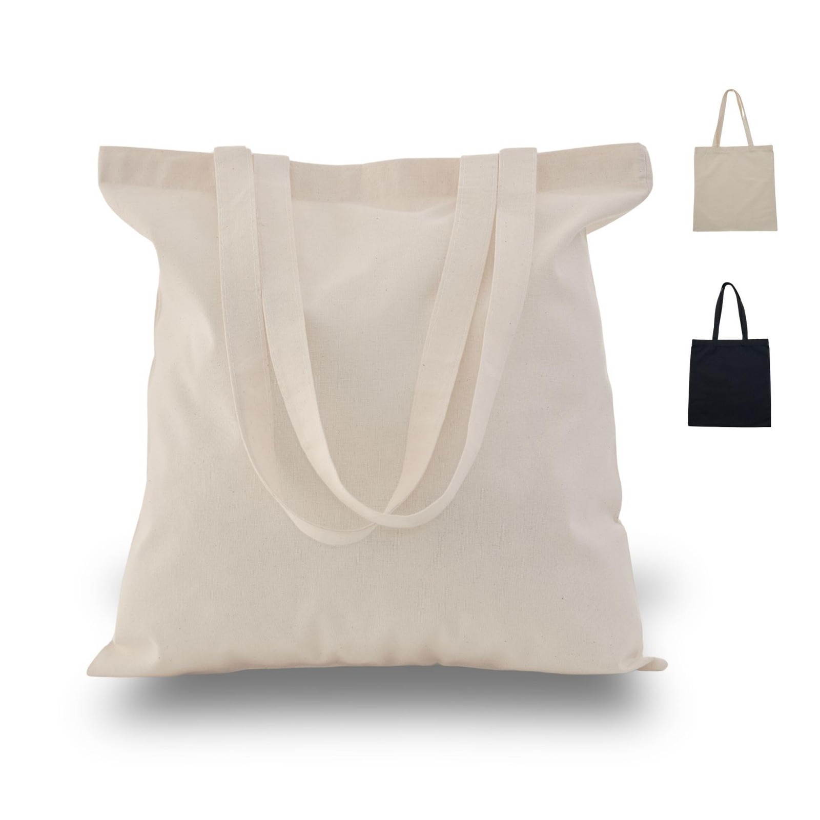 Reusable Canvas Tote Bags Lightweight Blank Grocery Bag for Shopping, Travel