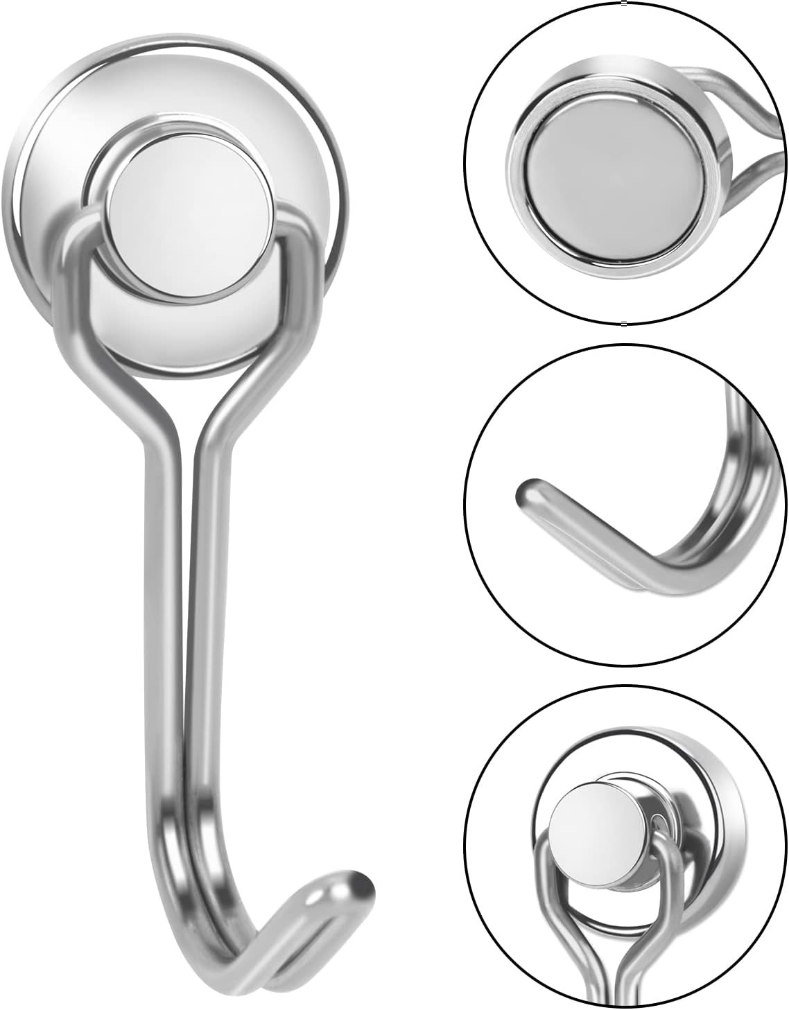 Swivel Swing Magnetic Hook New Upgraded, 30Lb（6Pack） Refrigerator Magnetic Hooks