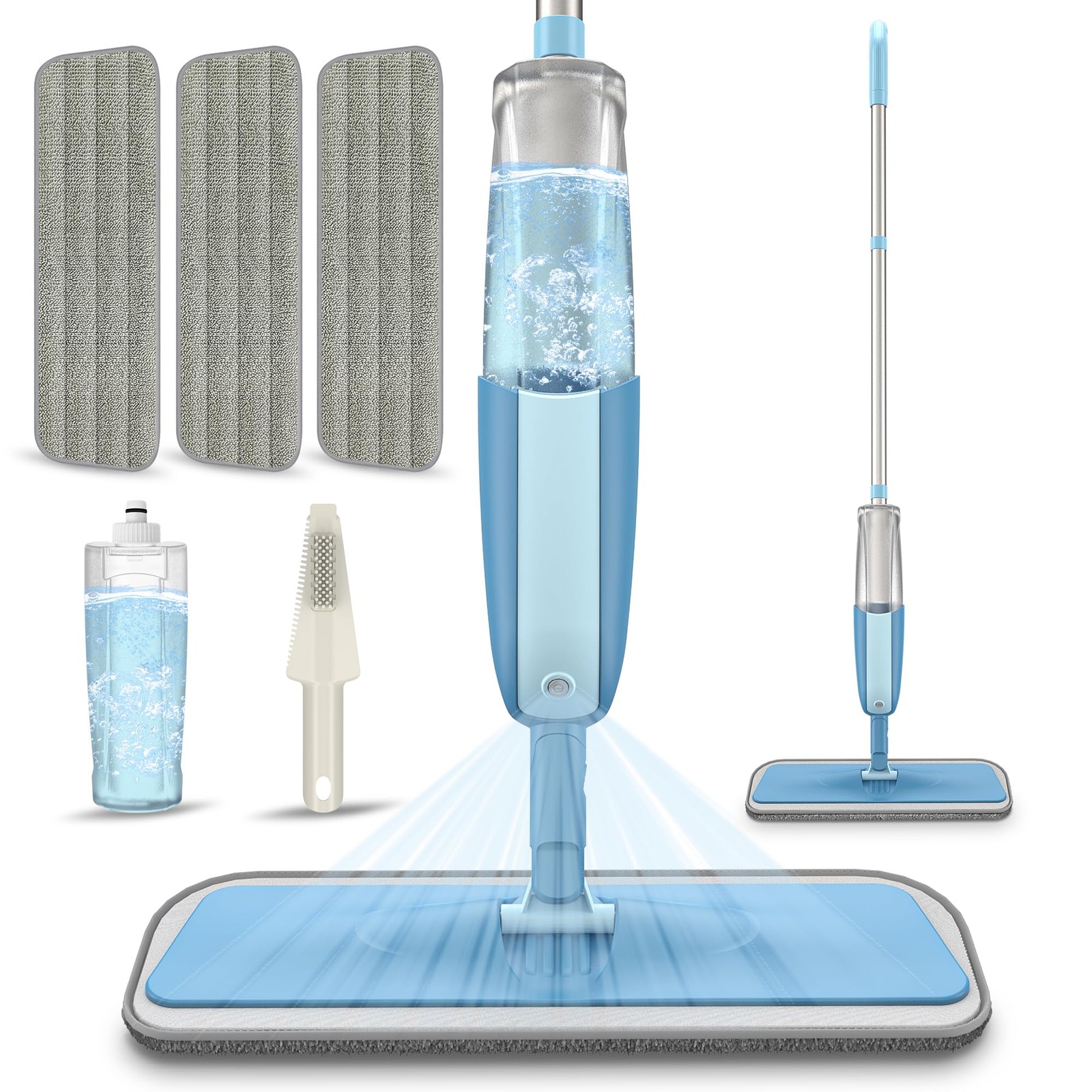 Mexerris Microfiber Spray Mop for Floor Cleaning Wet Dry Mop 360 Degree Spin Mic