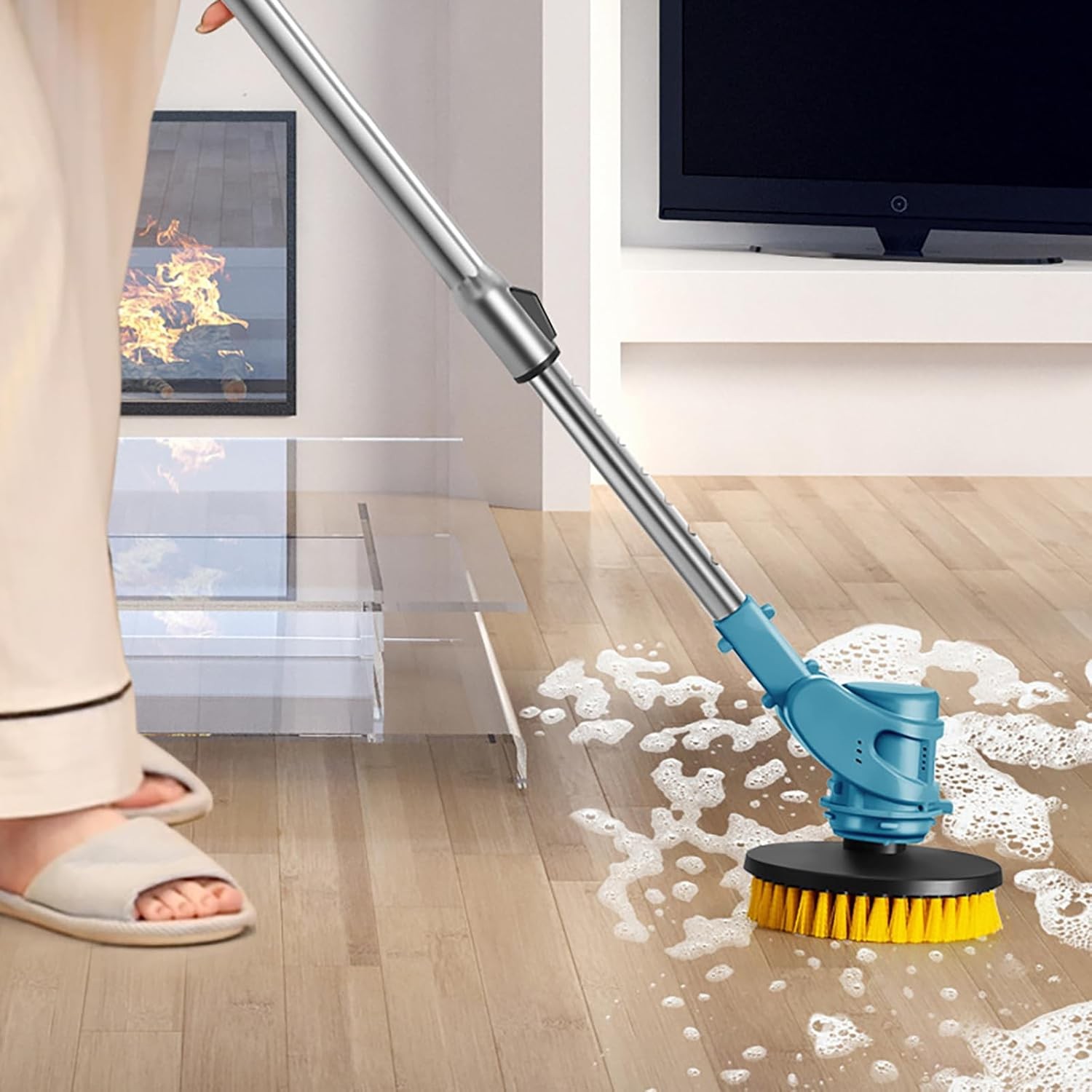 Electric Spin Scrubber, Cordless Cleaning Scrubber for Home, 3 Replaceable Heads