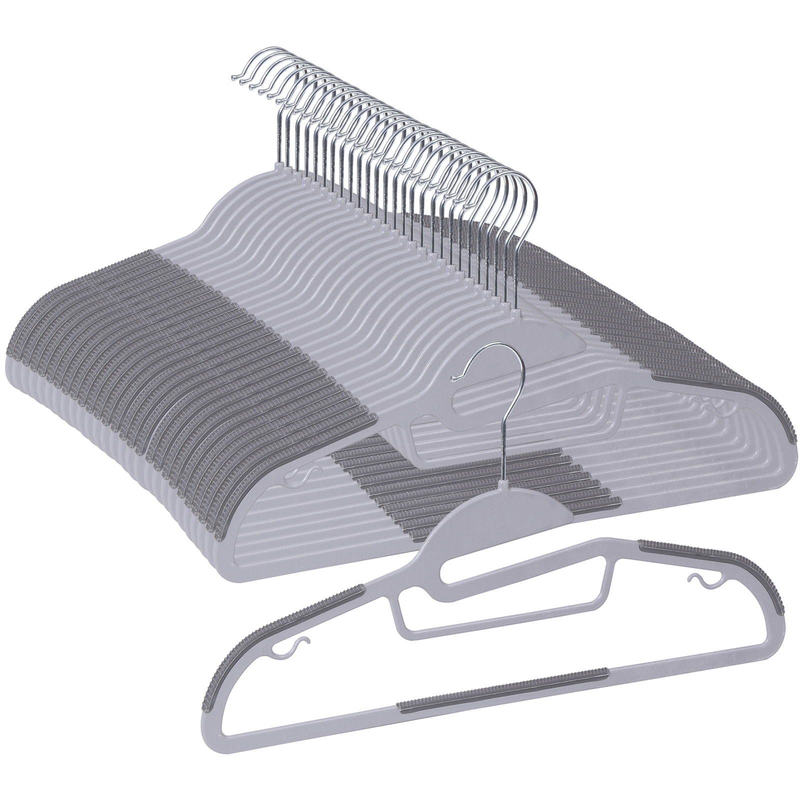 50 Pack Plastic Hangers Heavy Duty Non-Slip Clothes Hangers w/360° Swivel Hook