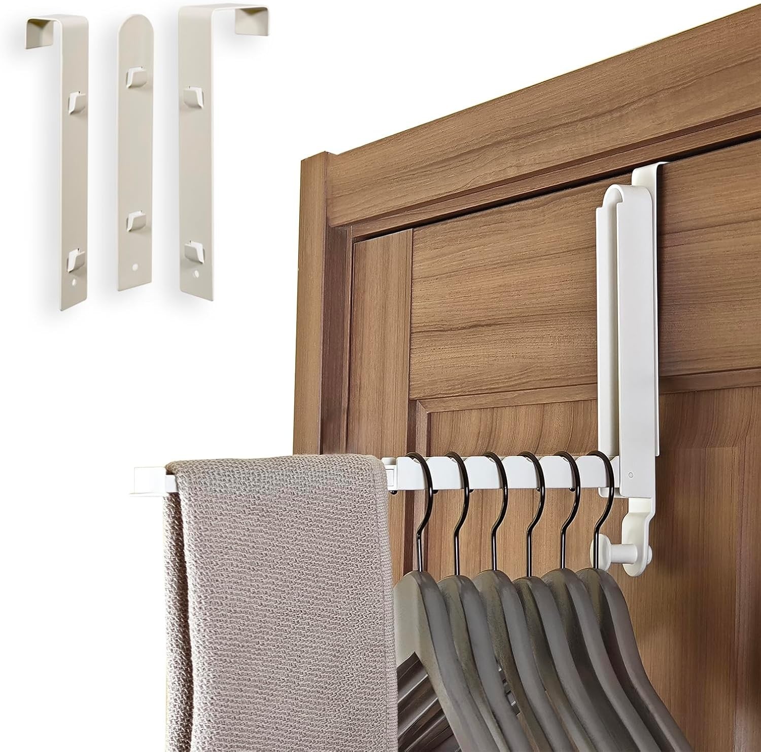 All-Metal Over The Door Drying Rack with 3 Brackets – Compact & Durable