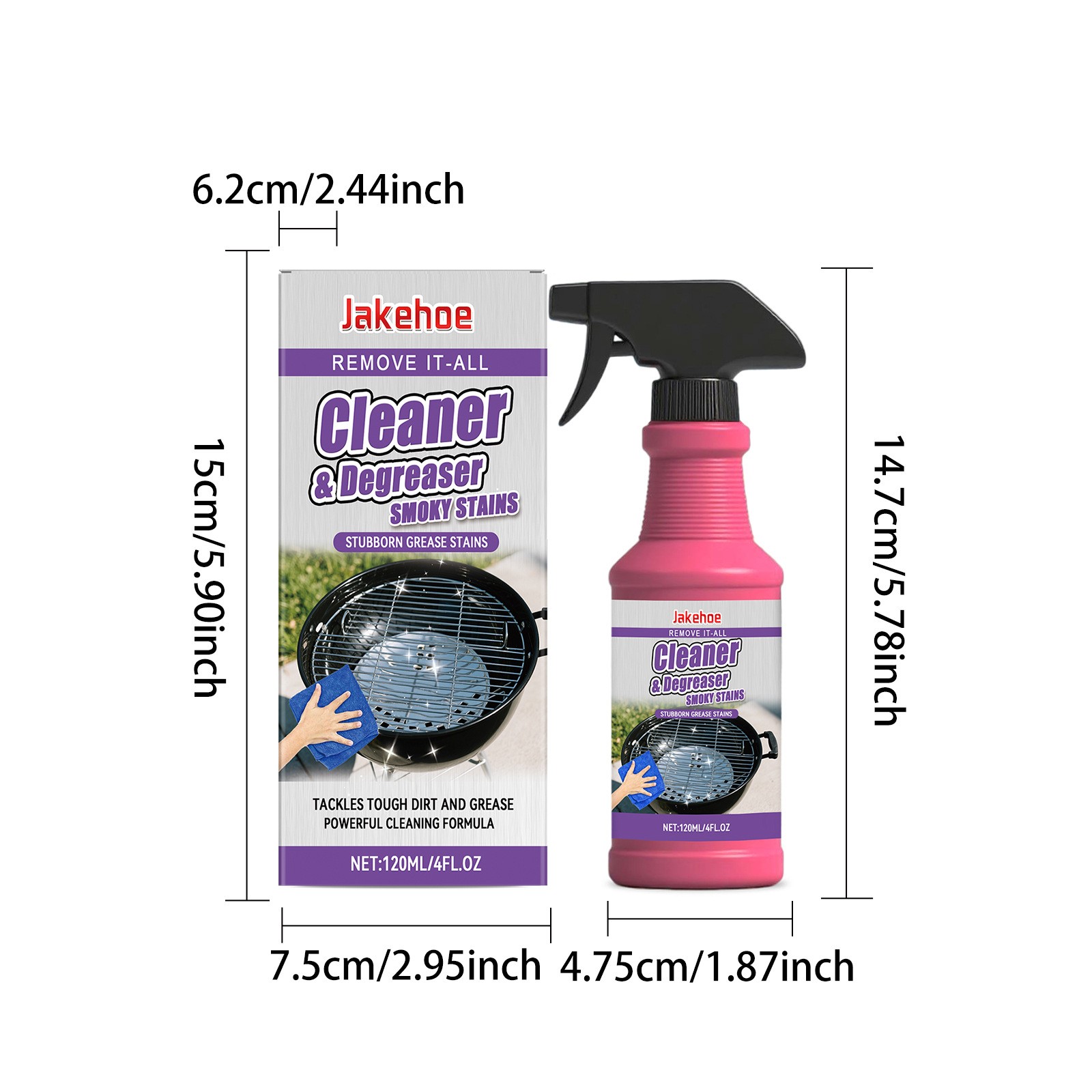 Heavy Duty Grill Degreaser Spray, Fast-Acting BBQ Cleaner for Outdoor Grills