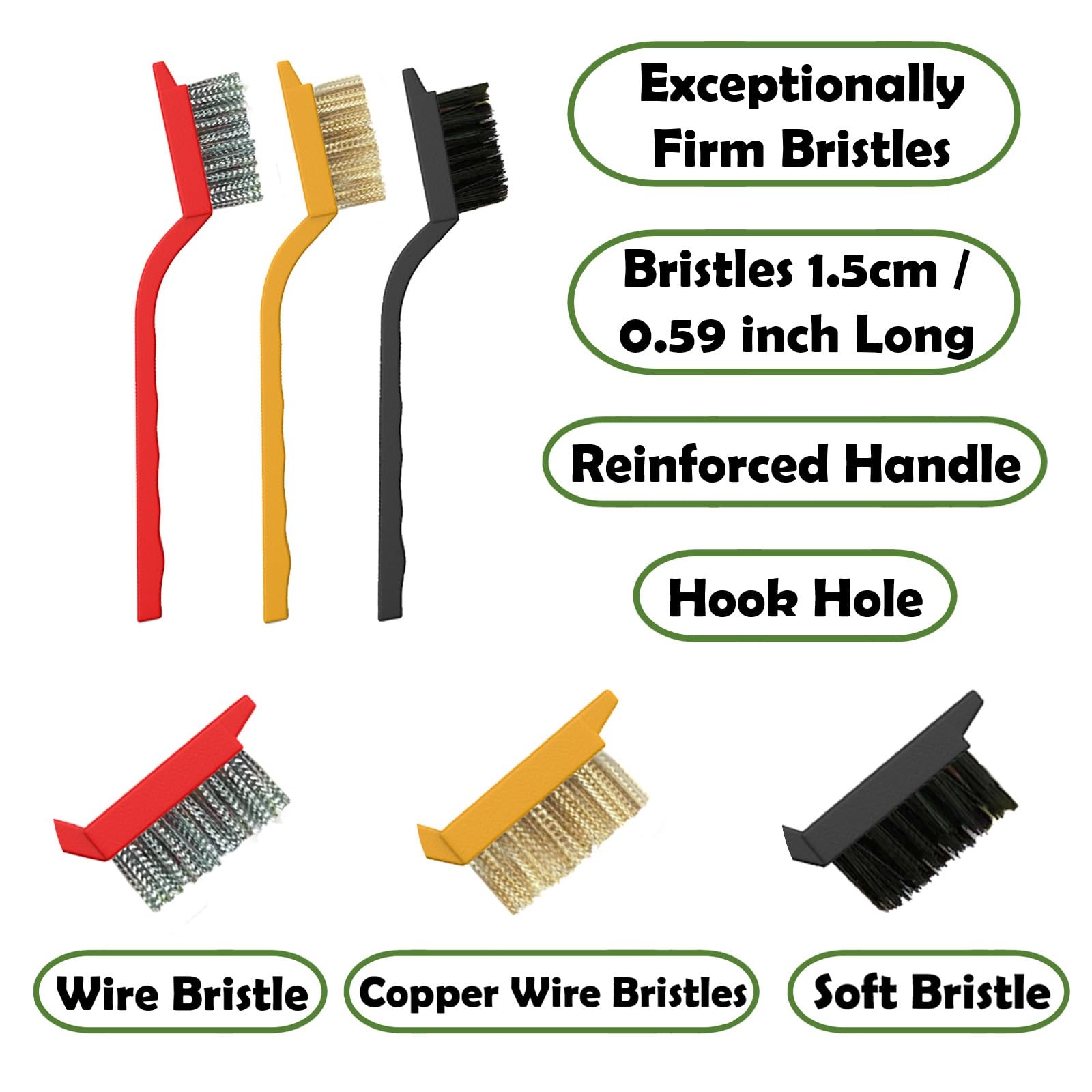 Crevice Cleaning Brush Set, Multi-Purpose Hard Bristle Brushes for Deep Clean…