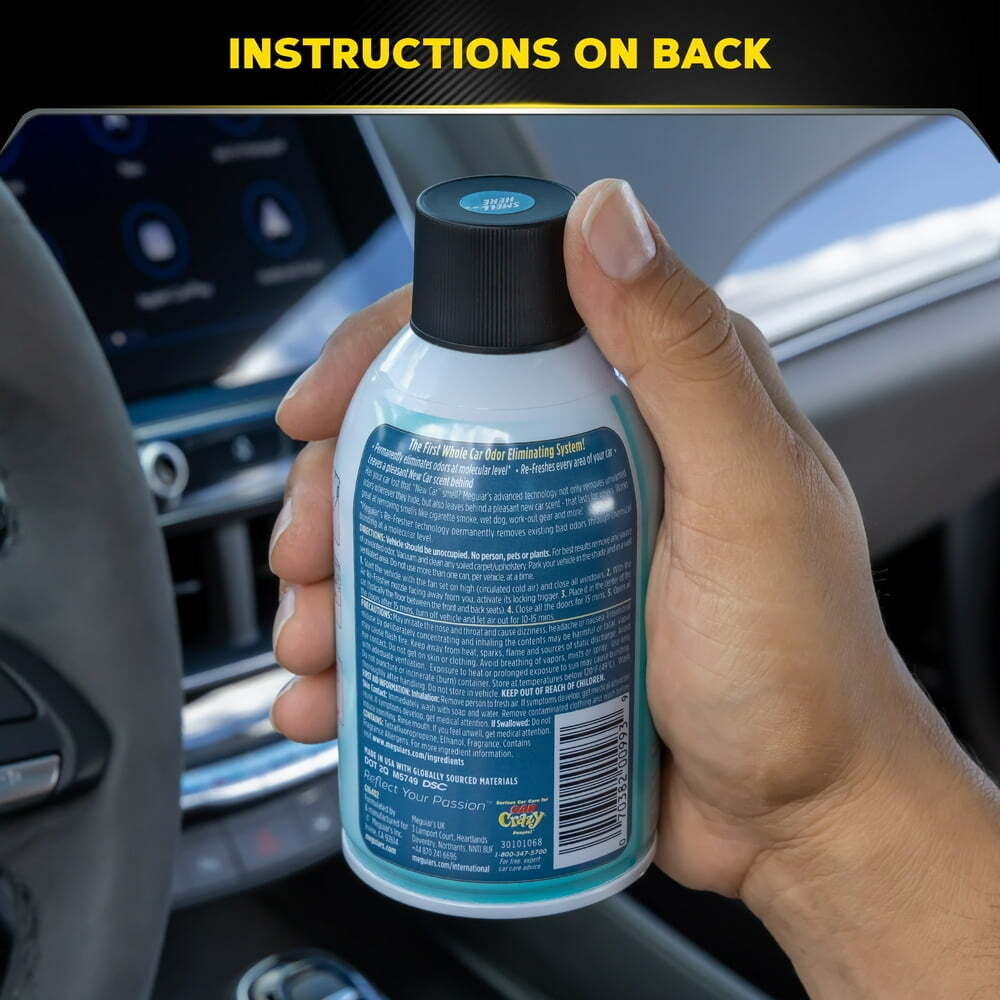 Meguiar’s Whole Car Air Re-Fresher Odor Eliminator Mist, New Car Scent, 2 fl oz.