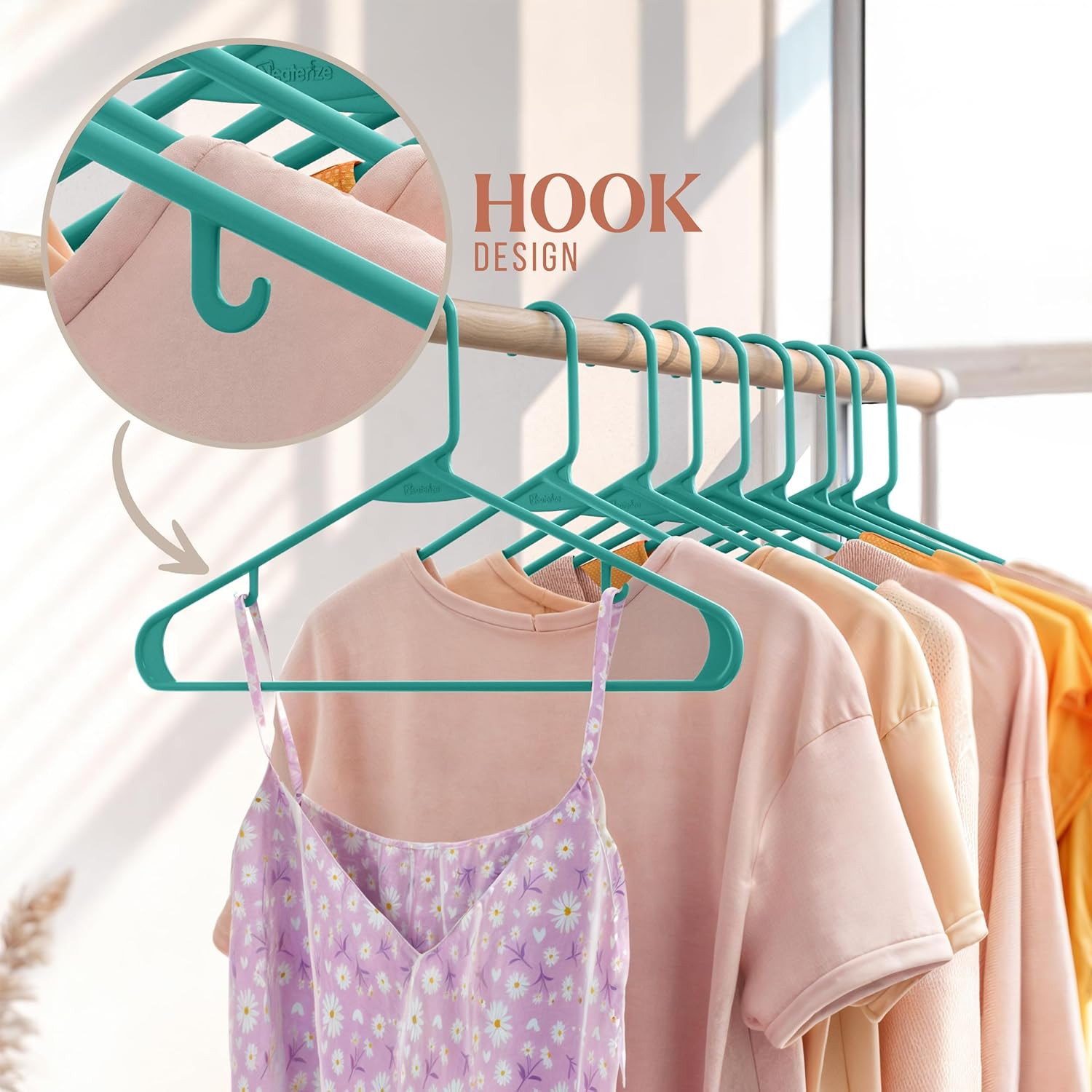 Plastic Hangers 50 Pack Aqua – Clothes Hangers – Makes the Perfect Coat Hanger a