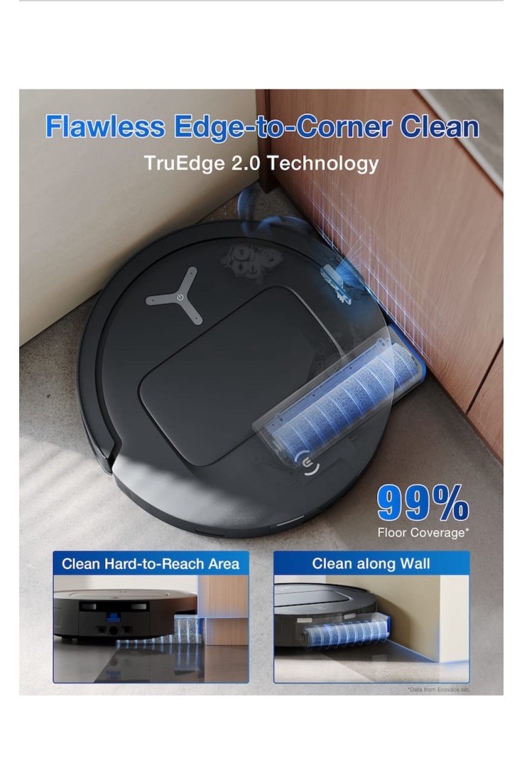 Ecovacs Deebot T80 Omni Robot Vacuum & Mop Self-Cleaning Edge, Black