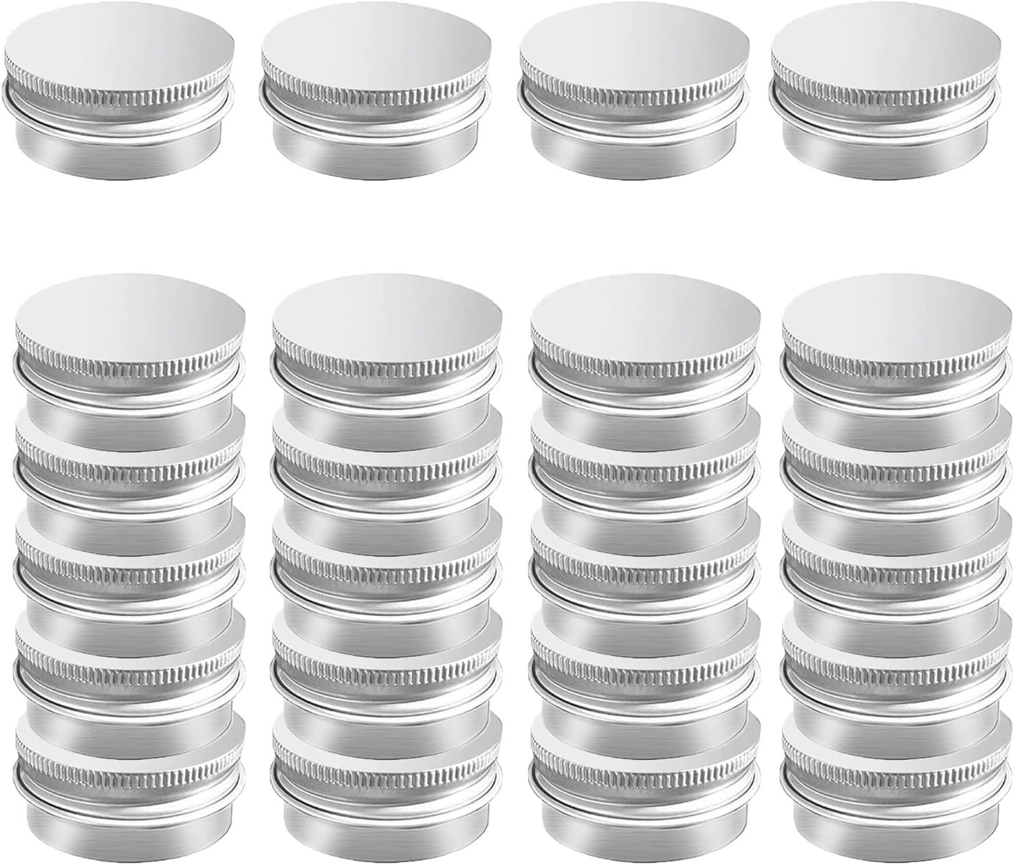 1oz/30 ml Aluminum Tin Container Metal Storage Jar Screw Round top