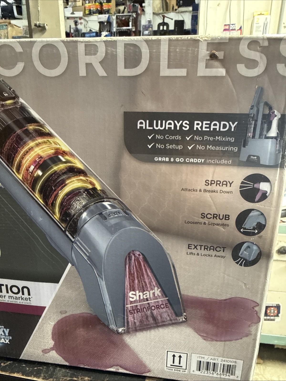 Shark StainForce Cordless Portable Spot, Stain and Odor Removal System Free Ship