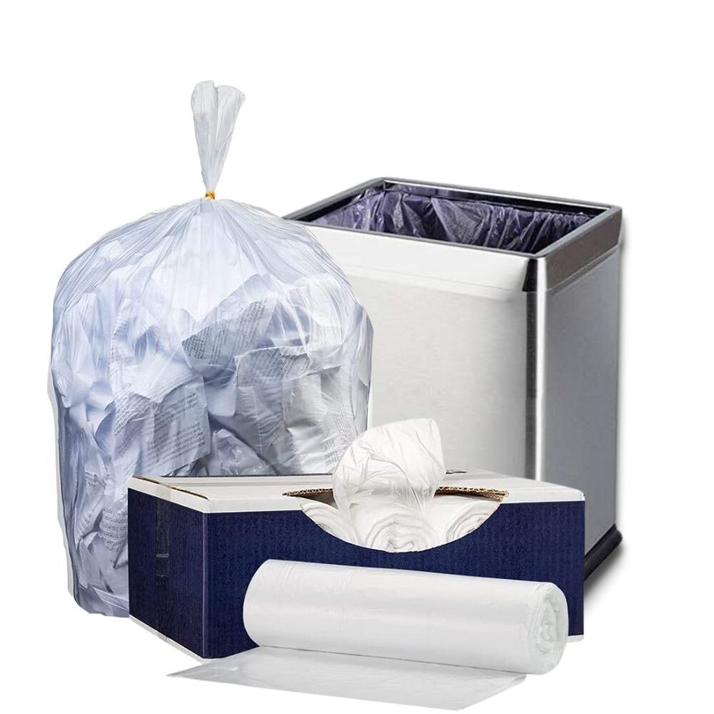 Plasticplace 4 Gallon Trash Bags – Clear, Pack of 100 Garbage Bags
