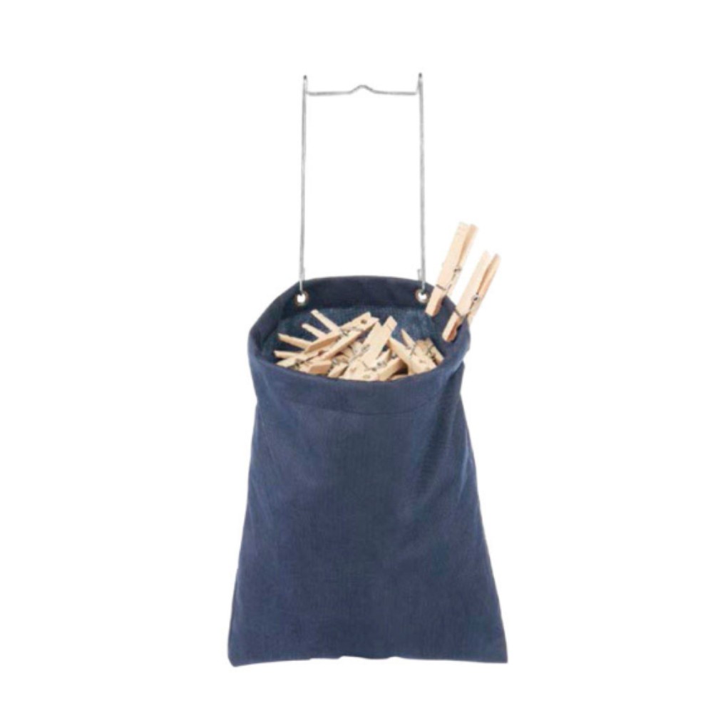 Whitmor 6369-201 Fabric Navy Indoor/Outdoor Wall Mount Hanging Clothes Pin Bag